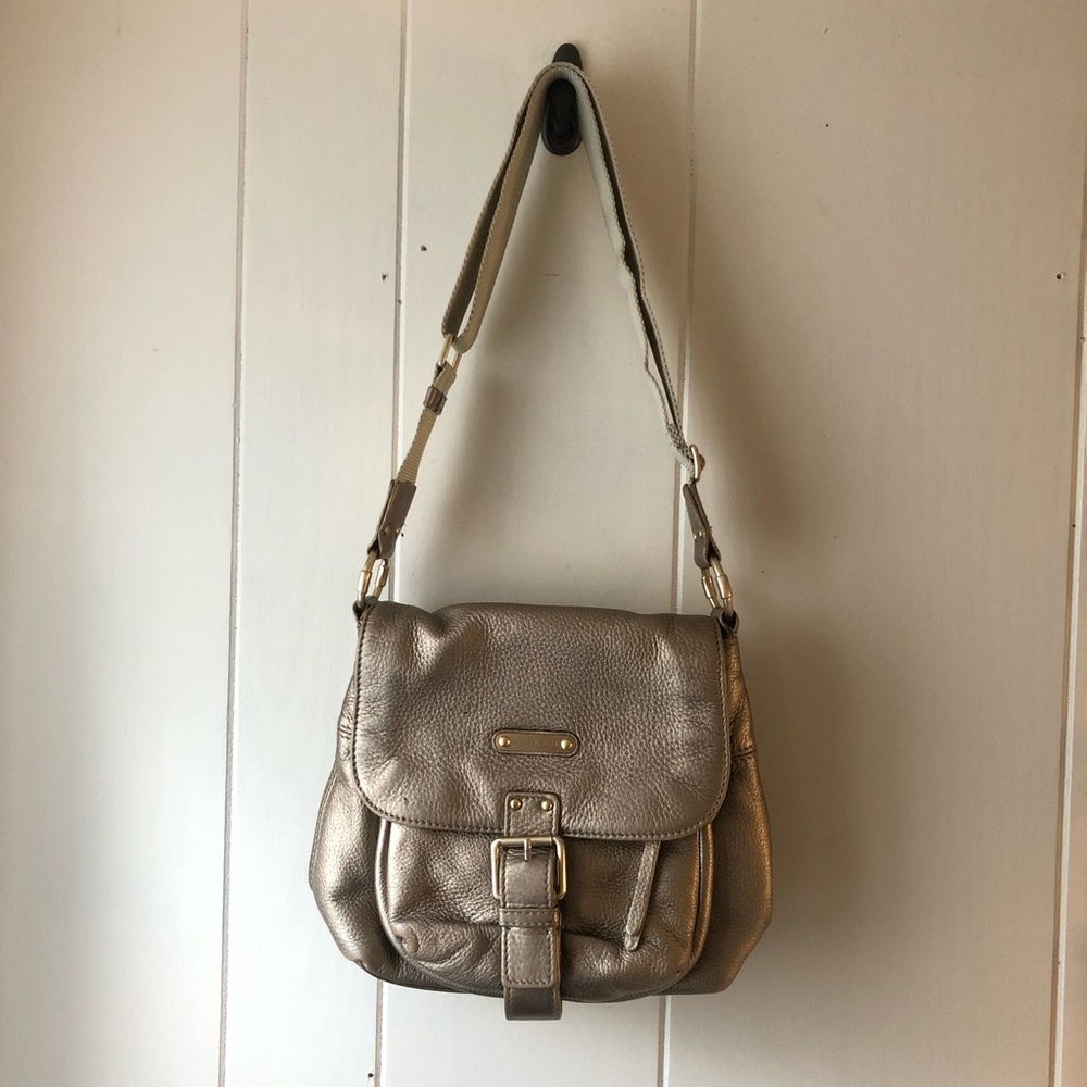*MICHAEL KORS Flap Adjustable Strap Gold Crossbody Bag